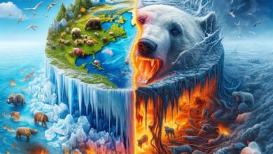 Küresel ısınmanın sonuçlarını ifade eden bir görsel